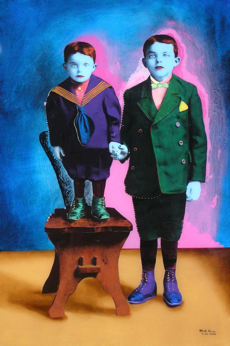 resin painting by Matt Kane - “When I was young, my hand was held by the glove I wear today.”