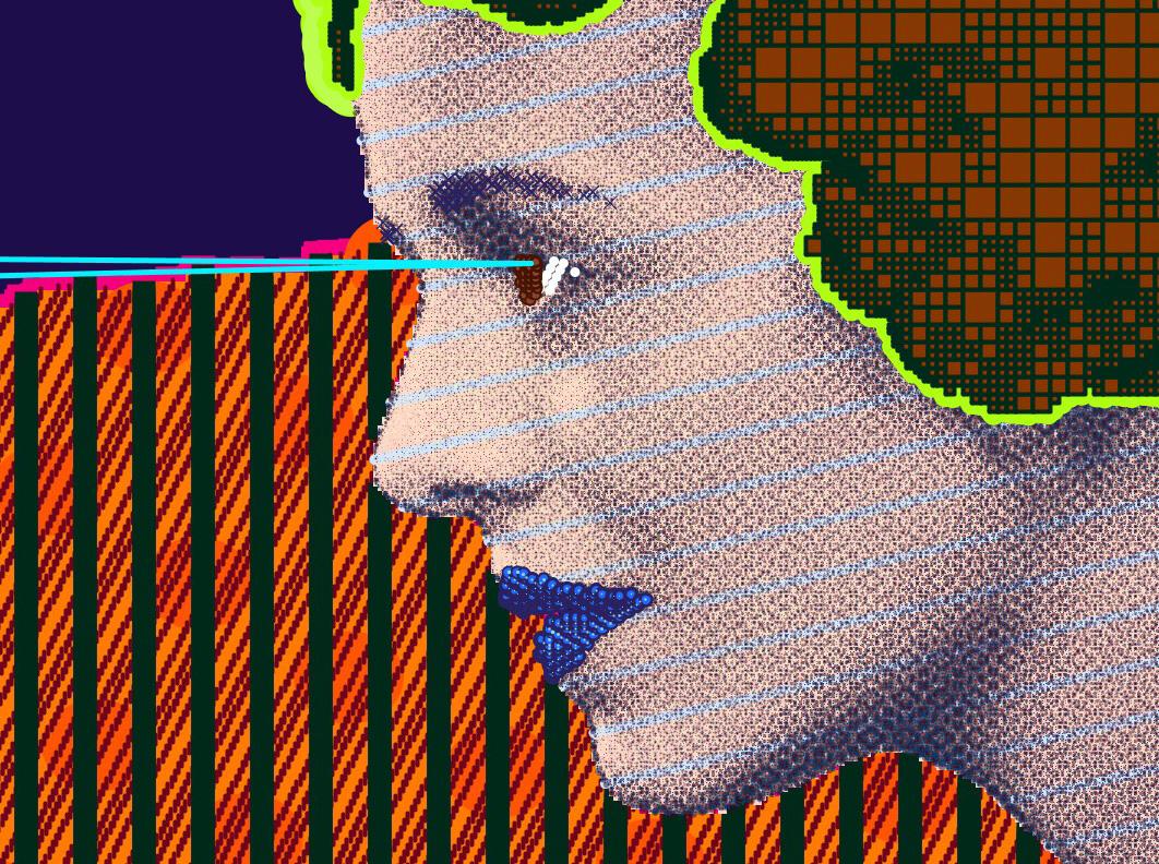 painting by Matt Kane - “If it were me and not you” - detail 1