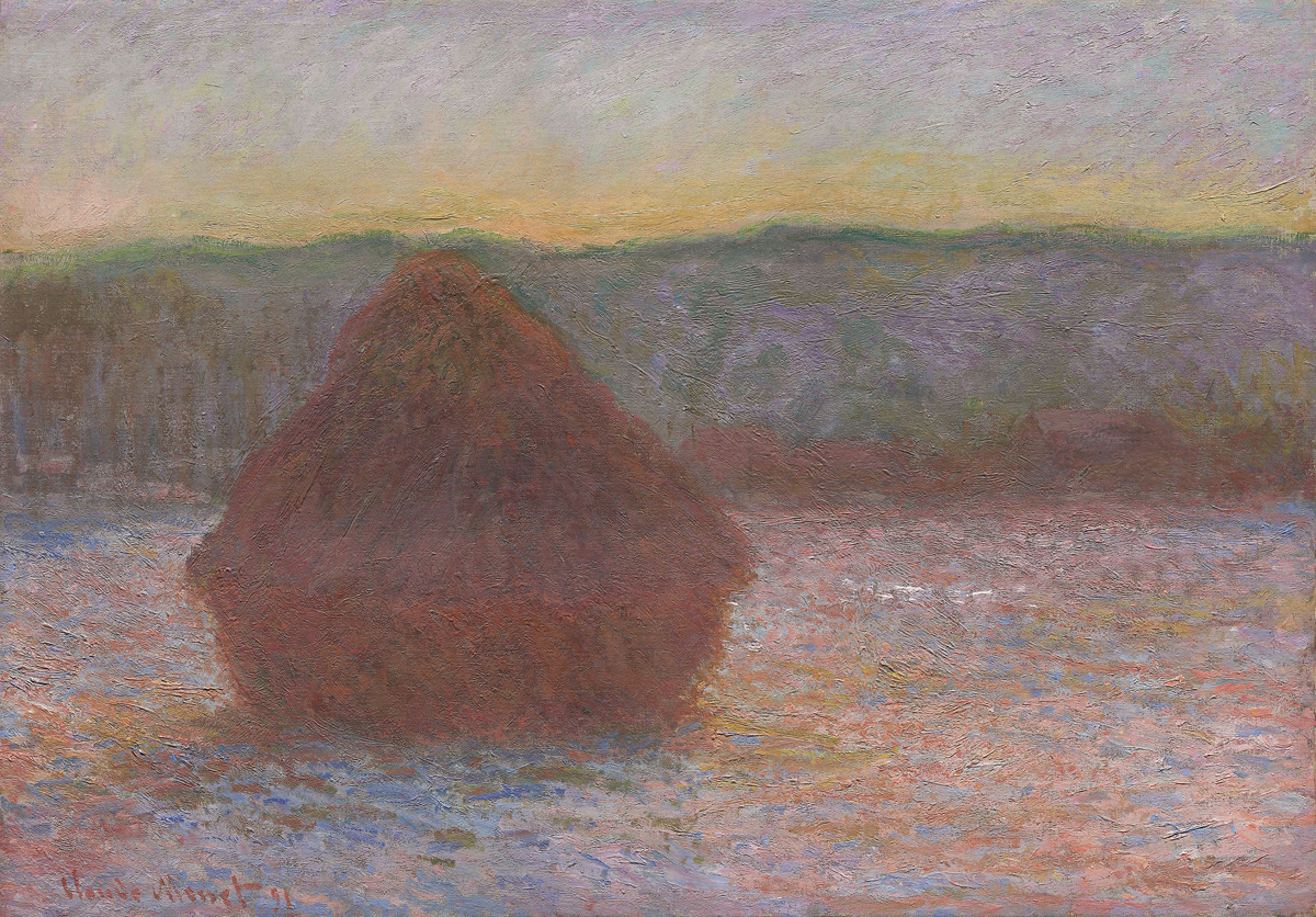 The original master work this is based on. Stack of Wheat (Thaw) by Claude Monet - 1890/91 - CC0 Public Domain Designation