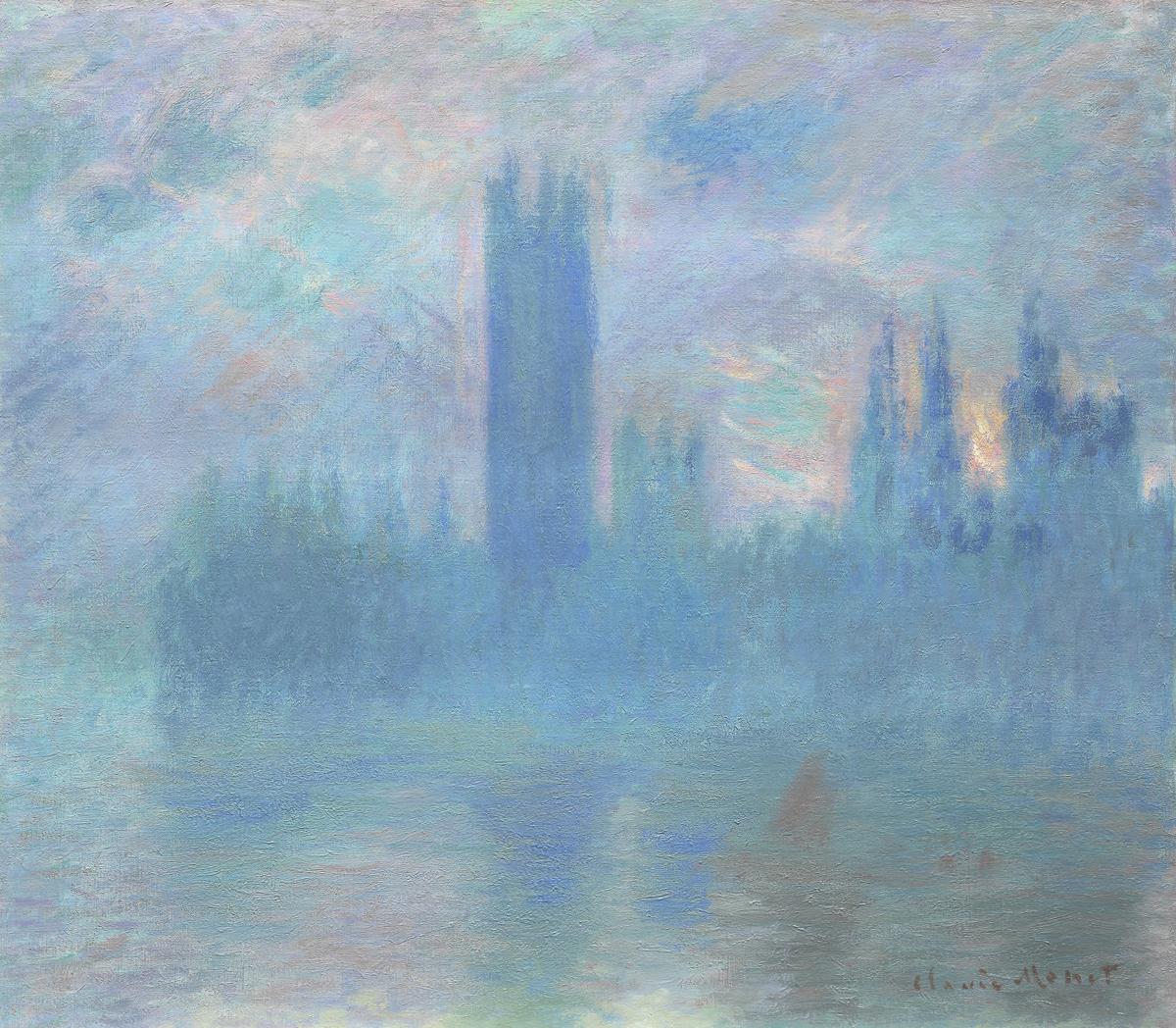 The original master work this is based on. Houses of Parliament, London by Claude Monet - 1900/01 - CC0 Public Domain Designation