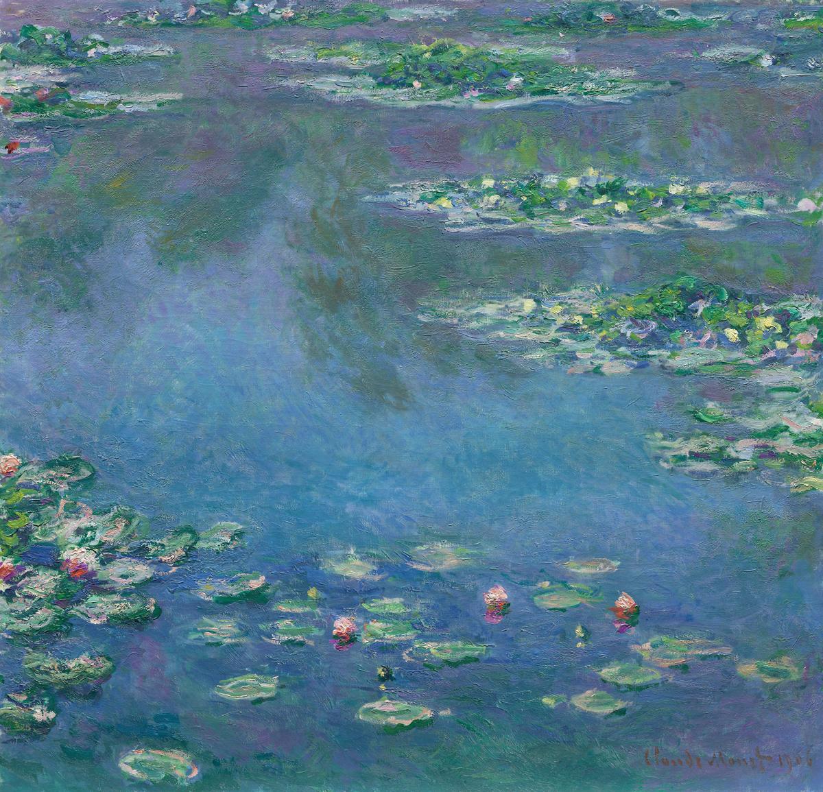 painting by Matt Kane - “Water Lilies after Claude Monet” - detail 1